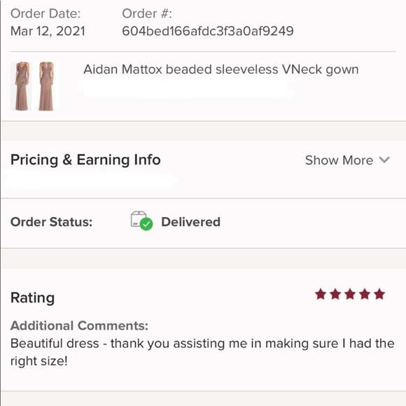 Aidan Mattox beaded sleeveless VNeck gown - Picture 4 of 7